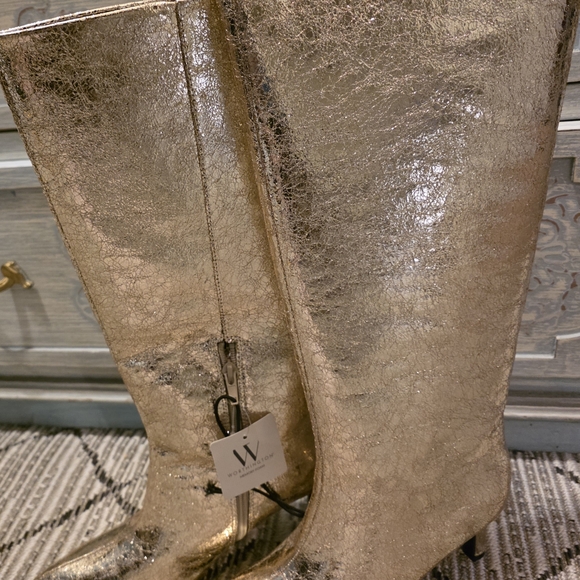 Worthington Shimmering Gold Heeled Boots - Picture 5 of 8